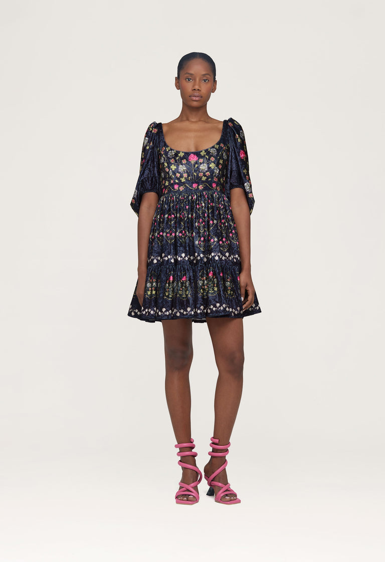 Delirio-Trebol-hand-Embroidered-Cotton-Mini-Dress-12673 - 1