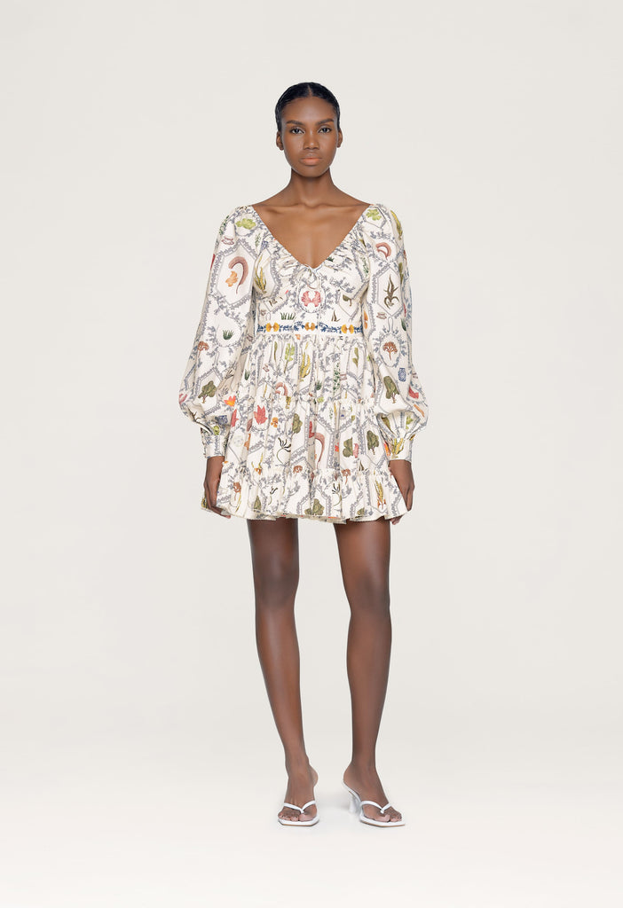 Embroidered mini dress hotsell