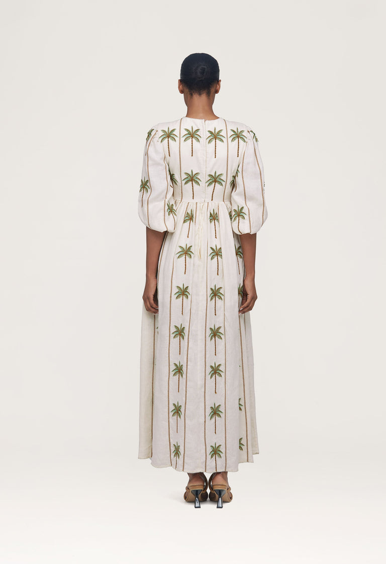 Raquel-Victoria-hand-Embroidered-Linen-Maxi-Dress-12664 - 2